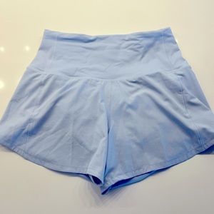 Blue linen speed ups in 4inch, size 0,